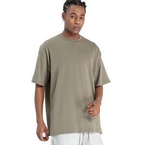 Venta al por mayor peso pesado transpirable algodón camiseta Streetwear estilo antibacteriano características diseño superior impresión Digital liso teñido - Product Image 4