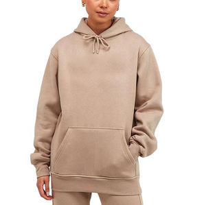 Ensemble de survêtement pour homme, beige uni, à capuche, respirant, coupe ample, en coton, sweat-shirt décontracté, pantalon avec poches latérales, vêtements d'hiver - Product Image 3
