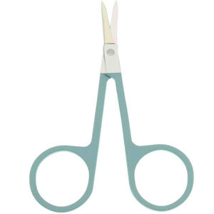 Light Blue Professional Manicure Scissors Stainless Steel Cuticle Tool Straight Curved Tip for Nail Care Use Synthetic Hair - Product Image 2