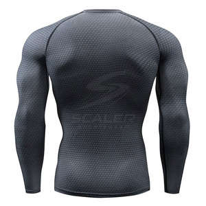 Camiseta Deportiva de Compresión UPF50+ de Spandex/Poliéster para Hombre, Manga Larga, para BJJ, Deportes Activos y Entrenamiento en Gimnasio - Product Image 3
