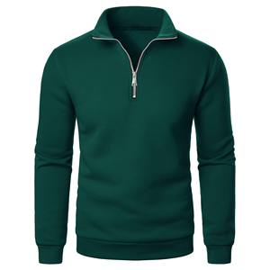 Sweat-shirt demi-zip en gros, style athlétique rétro, en tissu molletonné pour marques de détail - Product Image 4