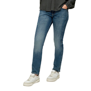 กางเกงยีนส์เอวสูงลำลองสำหรับผู้หญิง ขายส่ง แบบสั่งทำ สีพื้น ดีไซน์สวย ระบายอากาศได้ดี เหมาะสำหรับฤดูหนาว ไซส์ใหญ่ รับผลิตแบบ OEM สำหรับผู้ใหญ่ - Product Image 2