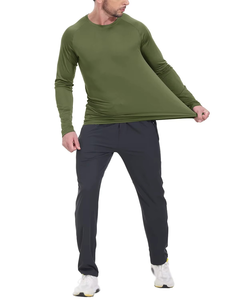 Camiseta de Manga Larga Verde Oliva para Hombre, de Secado Rápido, Compresión, Poliéster - Product Image 5