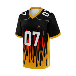 Maillots de football américain personnalisés de haute qualité, respirants, à manches courtes, unisexes, grandes tailles, 100 % polyester mesh, pour 4 matchs. - Product Image 5