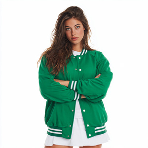 Plus Size Baseball Varsity Jacket Women Loose Fit Crew Neck Varsity Jacket Ladies 100% <b>Wool</b> Baseball Varsity Jackets Women's - Product Image 2