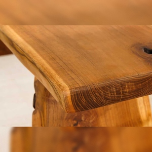 Banco de Madera para Exteriores Vandana Classic, Ecológico y Duradero, 100 cm, Marrón, Tronco de Teca Natural - Product Image 4