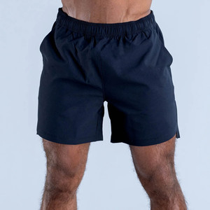 Pantalones Cortos Deportivos Negros para Hombre, Diseño Moderno, 6 Pulgadas de Largo, Ligeros, Transpirables, con Logotipo Personalizado, Cintura Elástica - Product Image 1