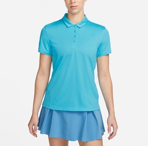 Camiseta Polo de Manga Corta para Mujer, Color Sólido, Largo Regular, Secado Rápido, Poliéster, Estilo Casual, Tejido de Punto - Product Image 1