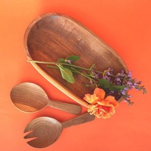 Utensilios ecológicos para servir ensaladas, juego de cuchara y tenedor de madera, accesorios de cocina hechos a mano para cenas y restaurantes. - Product Image 1