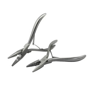 Silver Stainless Steel Hair Extension Clamp <b>Plier</b> Set Professional <b>Small</b> Grooves Keratin Hair Extension Installation Tool - Product Image 4
