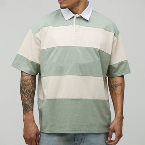 Premium Mens <b>Polo</b> T-<b>shirt</b> <b>Striped</b> Casual Short Sleeve Breathable Comfortable Classic Horizontal Stripe Design Apparel - Product Image 3