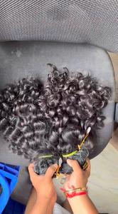 Premium Quality Indian Remy Hair <b>Curly</b> <b>Extensions</b> Machine Double Weft All Colors Suitable Single Donor Hair <b>Extensions</b> - Product Image 4