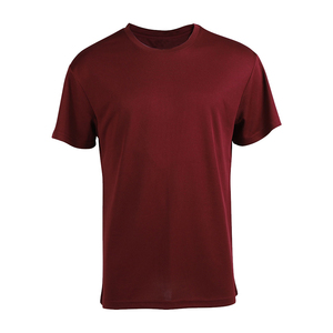 T-shirt Homme Uni Bordeaux à Manches Courtes Col Rond Coupe Classique Séchage Rapide Respirant Écologique 200 Grammes Impression Longue Personnalisable - Product Image 1