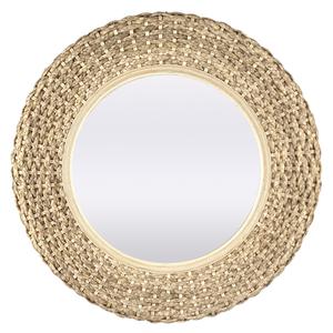 Espejo de Pared Redondo de Seagrass de Diseño Moderno, Marco Hecho a Mano para Decoración de Dormitorio y Sala de Estar, Diseño Bohemio y Elegante - Product Image 1