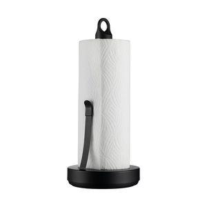 Modern Matte Black Steel Paper Towel Holder Elegant Scroll Design Free <b>Standing</b> Kitchen Roll Holder With <b>Weighted</b> Base Decor - Product Image 4