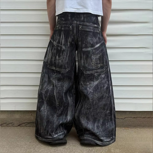 DCY Manufacturers for Customs Clothes <b>Embroidered</b> Pocket <b>Jeans</b>,Custom Streetwear <b>Jeans</b>,Black Denim <b>Jeans</b> Men Baggy - Product Image 6