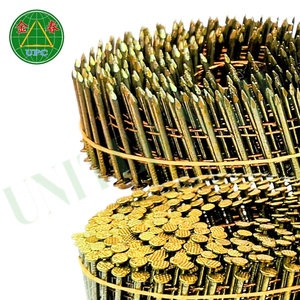 Clous en fil de fer pour palettes de 1-1/4 pouces, 14000 pièces, 15-16 degrés, OEM, en fil d'acier avec revêtement jaune, à anneau/lisses/à vis, vente en gros - Product Image 6