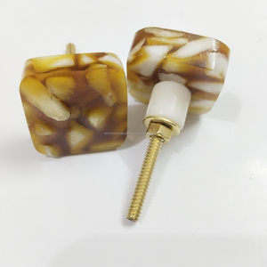 Peach Terrazzo <b>Door</b> Knob Hardware Resin Rectabguler for Kitchen Hardware Cabinets <b>Door</b> <b>Pull</b> <b>Handle</b> Design Customized - Product Image 4