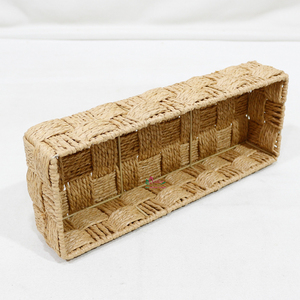 Handwoven Paper Rope Rectangular Storage <b>Tray</b> Decorative Tabletop <b>Basket</b> Organizer - Product Image 4