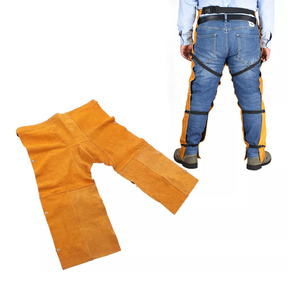 High Performance Heavy Duty Welding Safety Cowhide Split Leather <b>Apron</b> Adjustable Fire Protective Apparel Pants for Welders - Product Image 2