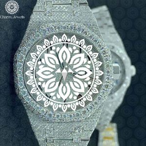 Charm Jewells Montre de luxe pour homme en acier inoxydable 40 mm avec cristal saphir, mouvement mécanique analogique, bouton poussoir, fermoir caché 10 - Product Image 2