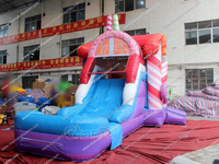 Structure gonflable aquatique Candy House, parcours de jeux sportifs combinés, château de saut extérieur décoratif, petite structure de vente pour fête foraine