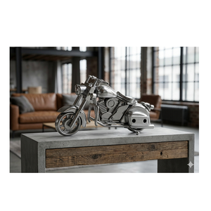 Modèle de moto décoratif de luxe vintage en aluminium, style Harley, best-seller, disponible à la vente pour la maison - Product Image 1