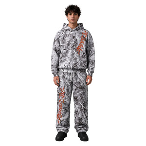 Ensembles de sweats à capuche et de joggings pour hommes avec impression camouflage personnalisée sur toute la surface, fabrication haut de gamme, broderie de marque, coupe ample, style chasse, streetwear - Product Image 1
