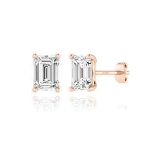 2.00 CTW Emerald Cut Lab Grown Diamond Stud <b>Earrings</b> IGI Certified 14K Solid Gold Classic Solitaire Screw <b>Back</b> for Women - Product Image 6