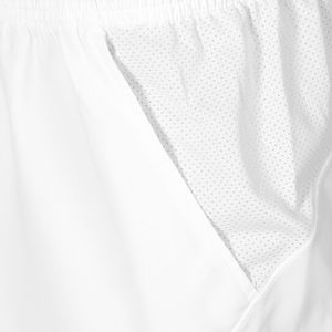 Short d'entraînement tissé blanc pour homme, personnalisé OEM, à séchage rapide, pour le tennis, le sport, la gym, le basketball, avec doublure de compression - Product Image 2
