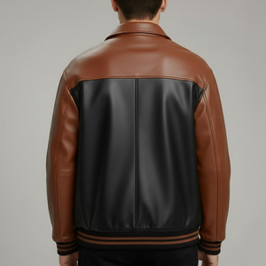 Veste d'hiver en cuir de mouton avec détails matelassés, meilleur design vintage pour homme, veste en cuir de motard pour homme, personnalisable - Product Image 2