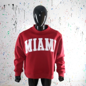 Sudadera MIAMI con cuello simulado, 450 GSM, nombre personalizado, bordado en aplique, corte holgado, 100% algodón, felpa francesa. - Product Image 6