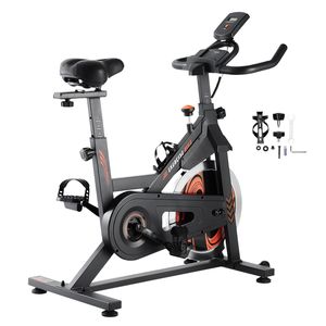 Vélo d'exercice d'intérieur réglable, confortable, silencieux, à transmission par courroie, pour entraînement cardio à domicile, vélo stationnaire silencieux - Product Image 1