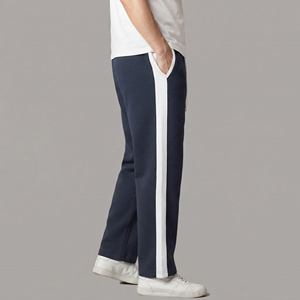 Custom Casual Men's <b>Track</b> Pants Loose Baggy Wide Leg 100% Cotton Breathable Windproof 2 tone Midweight Eco-Friendly man <b>trouser</b> - Product Image 3