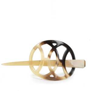 Pinza para el pelo artesanal ecológica de cuerno de búfalo, tallada irregularmente, imitación antigua, accesorio artesanal natural con temática de ángel para - Product Image 1