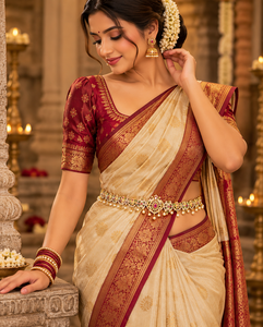 Chaîne de taille indienne pour mariée, Kamarbandh, ceinture de ventre, bijoux traditionnels de temple, vente en gros, chaînes de hanche pour sari, pour les cérémonies de mariage - Product Image 4