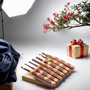 Wooden Crochet Hooks <b>Set</b> of 7 for Knitting Crocheting Sizes Engraved Rosewood Wooden Handicrafts Great Gift Item by AYAANS - Product Image 6