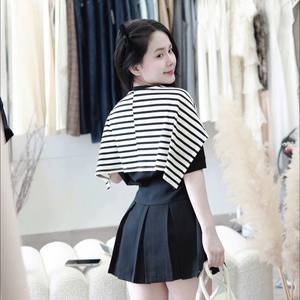 Robe midi plissée unie tendance pour femme avec détail nœud cape, ensemble décontracté 100 % polyester - Product Image 5