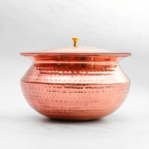 Luxury Handmade Brass Buffet Serving Casserole with Lid Hammered Food Warmer Round Serving Dish Hotel Restaurant Wholesale - Product Image 6