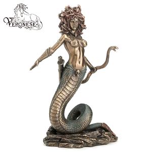 VERONESE DESIGN -MEDUSA- HAND-PAINTED ARTISTIC LUXURY GREEK ROMAN MYTHOLOGY RESIN Figurine 13x11x22 CM European HOME <b>DECORATION</b> - Product Image 2