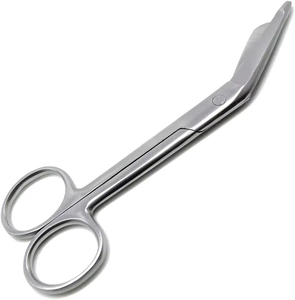 Tijeras de vendaje para electricistas de grado industrial, instrumentos quirúrgicos de acero inoxidable, borde liso y dentado, para zurdos, 3 años de garantía - Product Image 1