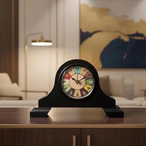 Reloj de Escritorio de Metal Decorativo Vintage con Trípode, Movimiento de Cuarzo, Función de Snooze Luminova, Acabado Dorado y Blanco - Product Image 3