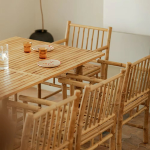 Manufacturer & Exporter of <b>Bamboo</b> Dining <b>Table</b> for Home Furniture Modern European Design Eco-friendly for Apartment Villa Hotel - Product Image 1