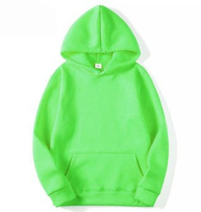 Sudadera con capucha básica de punto sin elasticidad, unisex, lisa, informal, de invierno, con logo frontal personalizado, ajuste oversize, antipilling, ODM - Product Image 5