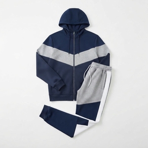 Ensemble de survêtement décontracté deux pièces en tissu chevron pour le sport et le streetwear – Vente en gros - Product Image 4