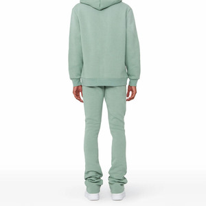 Ensemble sweat à capuche et jogging brodé pour homme, en coton vert clair, coupe classique, collection printemps, produit de haute qualité - Product Image 2