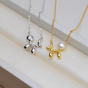 Pendientes Colgantes de Plata S925 con Diseño de Perro Globo, Personalizados, con Perlas, Accesorios DIY, Estilo Moderno - Product Image 2