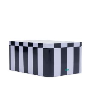 Caja de Joyería de Resina con Esquinas Redondeadas, Caja de Joyería Rectangular a Rayas con Tapa, Contenedor de Almacenamiento Moderno con Estampado - Product Image 1