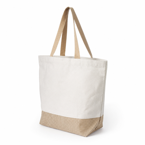 Sac fourre-tout de plage en toile naturelle et jute laminée 45x37x18cm, logo personnalisé, pour centres de villégiature, shopping, vente en gros, OEM, fabricant de marques privées - Product Image 3