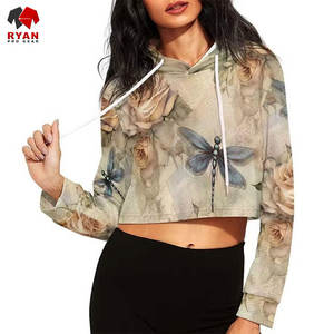 Haut court à capuche anti-boulochage pour femme, couleur personnalisée, grandes tailles, services OEM et ODM disponibles - Product Image 1